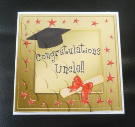 Uncle Congratulations Graduation Scallop Corner by Charlie Angel