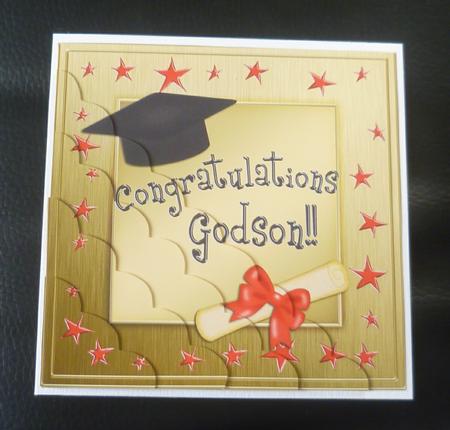 Godson Congratulations Graduation Scallop Corner by Charlie Angel