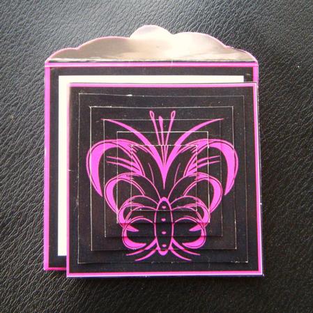 Tags with a Difference - Black & Pink Butterfly Mini Pyramid by Charlie Angel