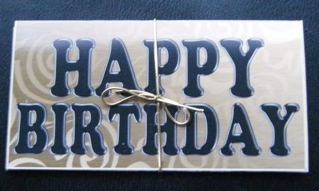 Elegant Birthday Flourish Money or Gift Wallet and Card by Charlie Angel