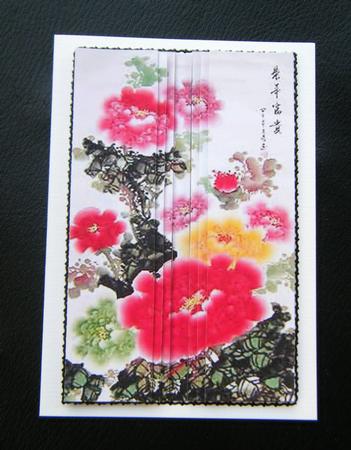Oriental Colurful Peonies 2 Side Stacker Card Toppers by Charlie Angel