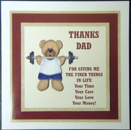 Fathers (father's) Day Strong Dad Bear Decoupage by Charlie Angel