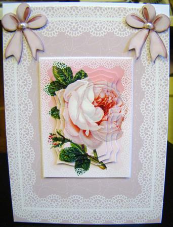 Pink Rose Lace and Bows by Charlie Angel