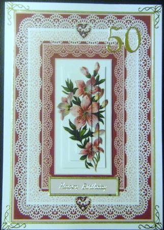 Pink Flowers and Lace Pyrmaid by Charlie Angel