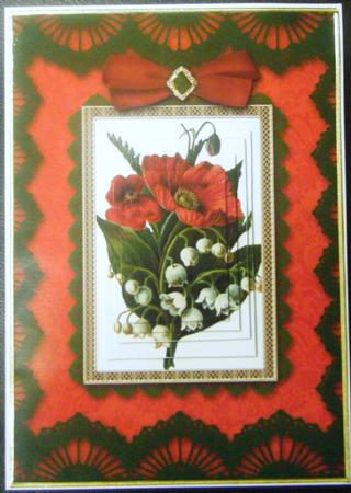 Snowdrops and Poppies A5 Lace Card Front Step by Step by Charlie Angel