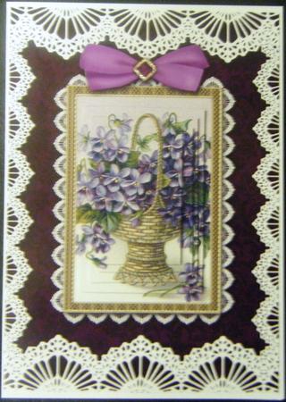 Lilac Vase A5 Lace Card Front Step by Step by Charlie Angel