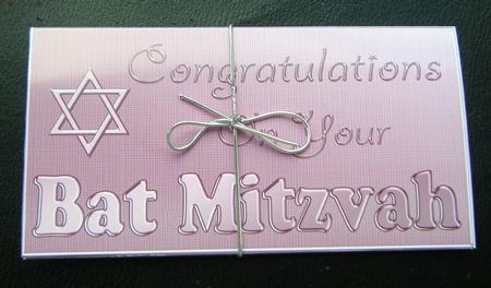 Bat Mitzvah Money or Gift Wallet and Card by Charlie Angel
