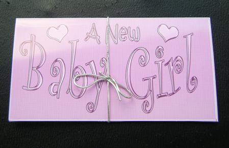 New Baby Girl Money or Gift Wallet and Card by Charlie Angel