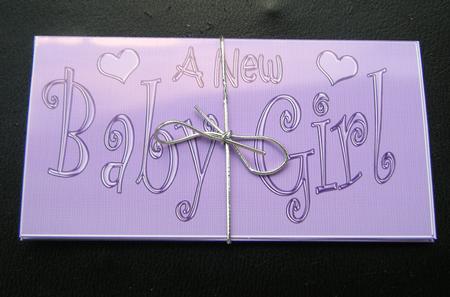 New Baby Girl Money or Gift Wallet and Card by Charlie Angel
