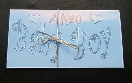 New Baby Boy Money or Gift Wallet and Card by Charlie Angel