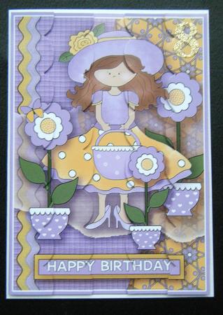 Fancy Girl Lilac Tunnel Card Sheet by Charlie Angel