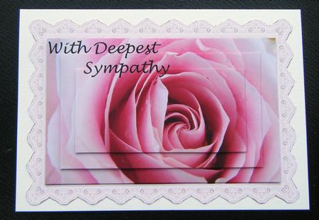 Stunning Pink Rose A4 Sympathy Card Front by Charlie Angel