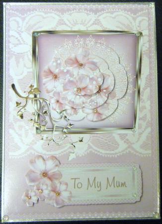Pink Satin & Lace Delight - Best of Both Worlds Card Front by Charlie Angel