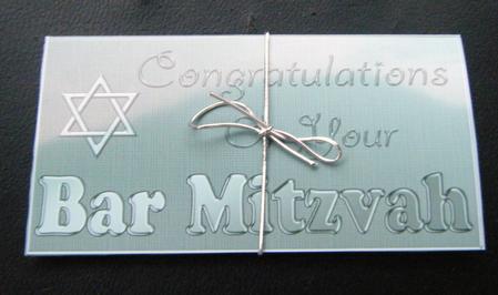 Bar Mitzvah Money or Gift Wallet and Card by Charlie Angel