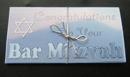 Bar Mitzvah Money or Gift Wallet and Card by Charlie Angel