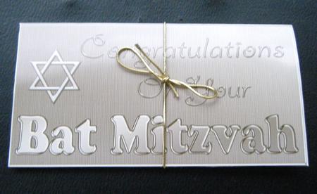 Bat Mitzvah Money or Gift Wallet and Card by Charlie Angel