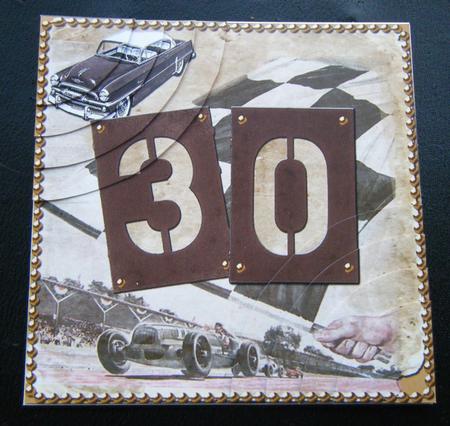 Vintage Racing Age 30 6inch Duo Corner Stacker by Charlie Angel