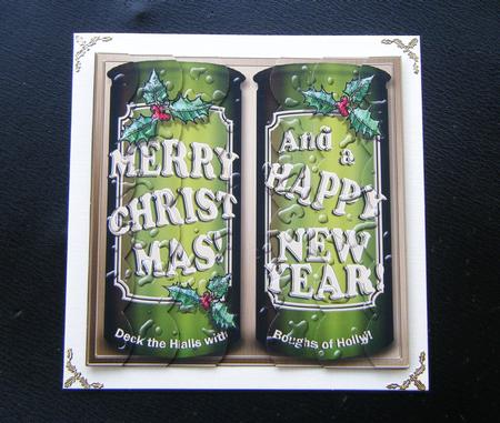 Christmas Beer Cans Scallop Edge Side Stacker by Charlie Angel