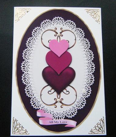 Hearts of Love Card Topper by Charlie Angel