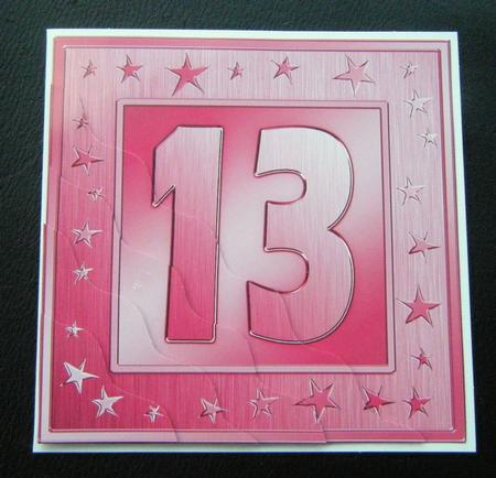 13th Bright Metallic Age Wavy Corner Side Stacker Topper by Charlie Angel