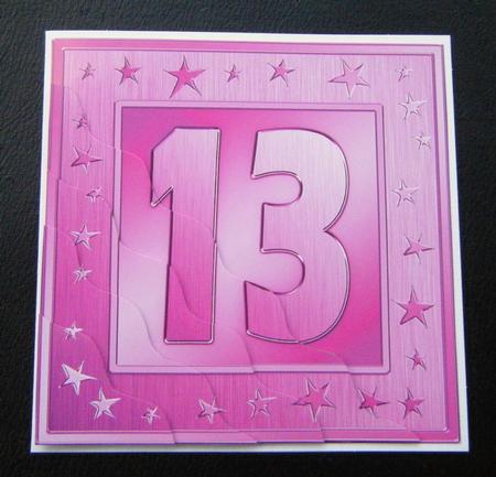 13th Bright Metallic Age Wavy Corner Side Stacker Topper by Charlie Angel