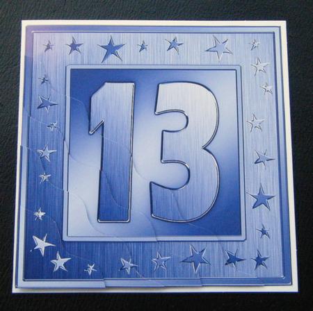 13th Bright Metallic Age Wavy Corner Side Stacker Topper by Charlie Angel