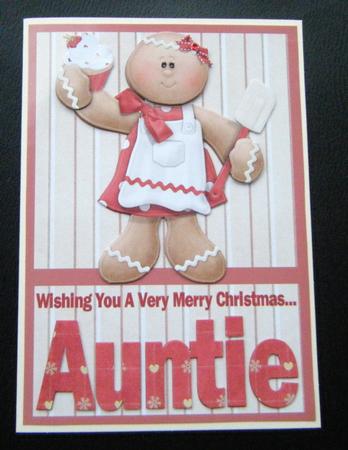 Merry Christmas Auntie A5 Decoupage Card by Charlie Angel