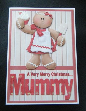 Merry Christmas Mummy A5 Decoupage Card by Charlie Angel
