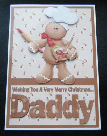Merry Christmas Daddy A5 Decoupage Card by Charlie Angel