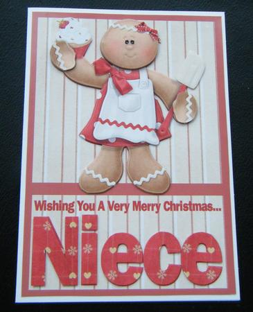 Merry Christmas Niece A5 Decoupage Card by Charlie Angel