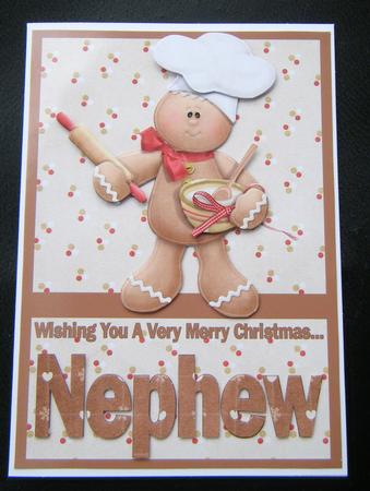 Merry Christmas Nephew A5 Decoupage Card by Charlie Angel