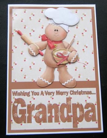 Merry Christmas Grandpa A5 Decoupage Card by Charlie Angel