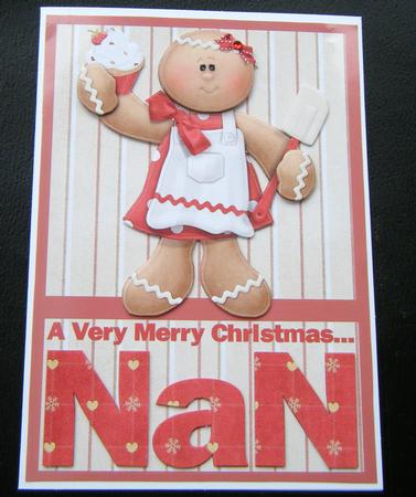 Merry Christmas Nan A5 Decoupage Card by Charlie Angel
