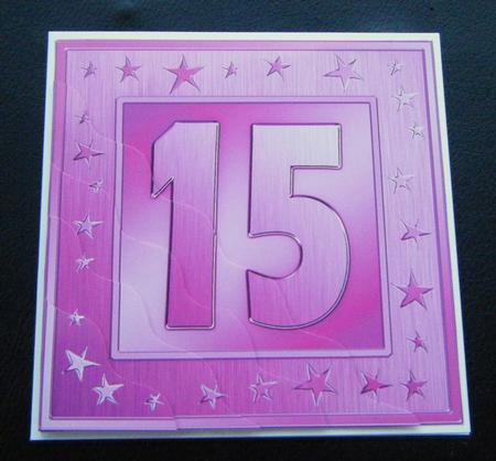 15th Bright Metallic Age Wavy Corner Side Stacker Topper by Charlie Angel