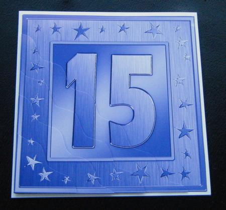 15th Bright Metallic Age Wavy Corner Side Stacker Topper by Charlie Angel