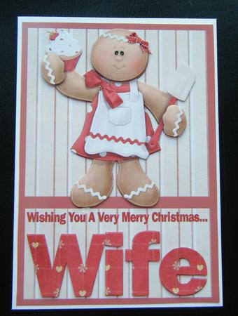 Merry Christmas Wife A5 Decoupage Card by Charlie Angel