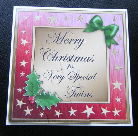 Twins Christmas Wavy Corner Side Stacker Topper by Charlie Angel