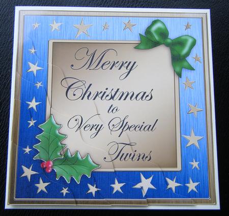 Twins Christmas Wavy Corner Side Stacker Topper by Charlie Angel