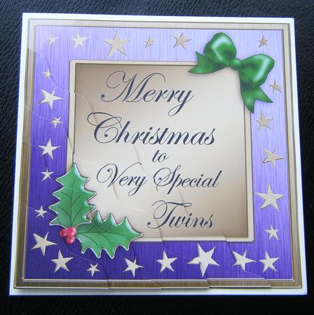 Twins Christmas Wavy Corner Side Stacker Topper by Charlie Angel