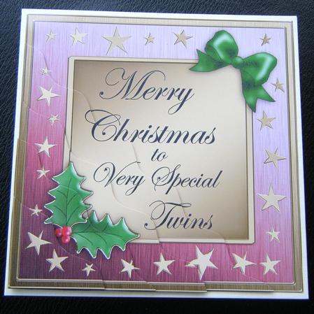 Twins Christmas Wavy Corner Side Stacker Topper by Charlie Angel