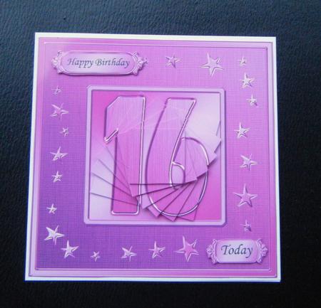16th Bright Metallic Age Wavy Corner Side Stacker Topper by Charlie Angel