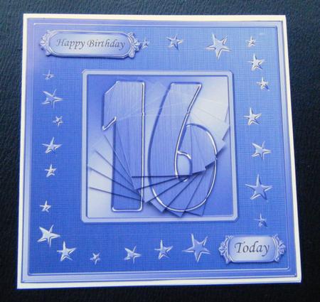 16th Bright Metallic Age Wavy Corner Side Stacker Topper by Charlie Angel