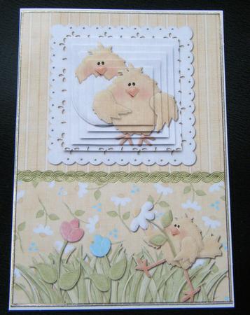 Cute Chicks -  Spring Themed Pyramid Easter Card by Charlie Angel