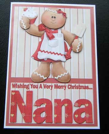 Merry Christmas Nana A5 Decoupage Card by Charlie Angel