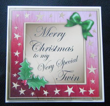 To My Twin Christmas Wavy Corner Side Stacker Topper by Charlie Angel