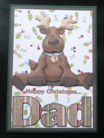 Happy Christmas Dad A5 Decoupage by Charlie Angel