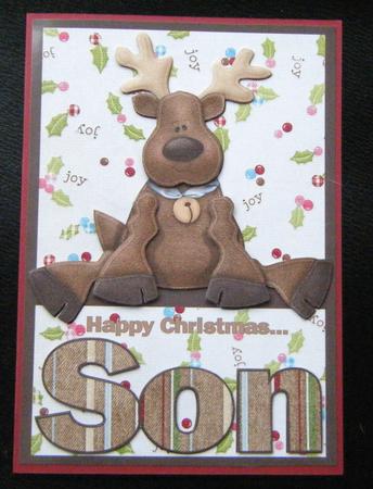 Happy Christmas Son A5 Decoupage Card by Charlie Angel