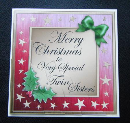 Twin Sisters Christmas Wavy Corner Side Stacker Topper by Charlie Angel