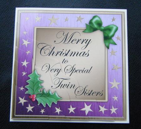 Twin Sisters Christmas Wavy Corner Side Stacker Topper by Charlie Angel