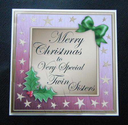 Twin Sisters Christmas Wavy Corner Side Stacker Topper by Charlie Angel